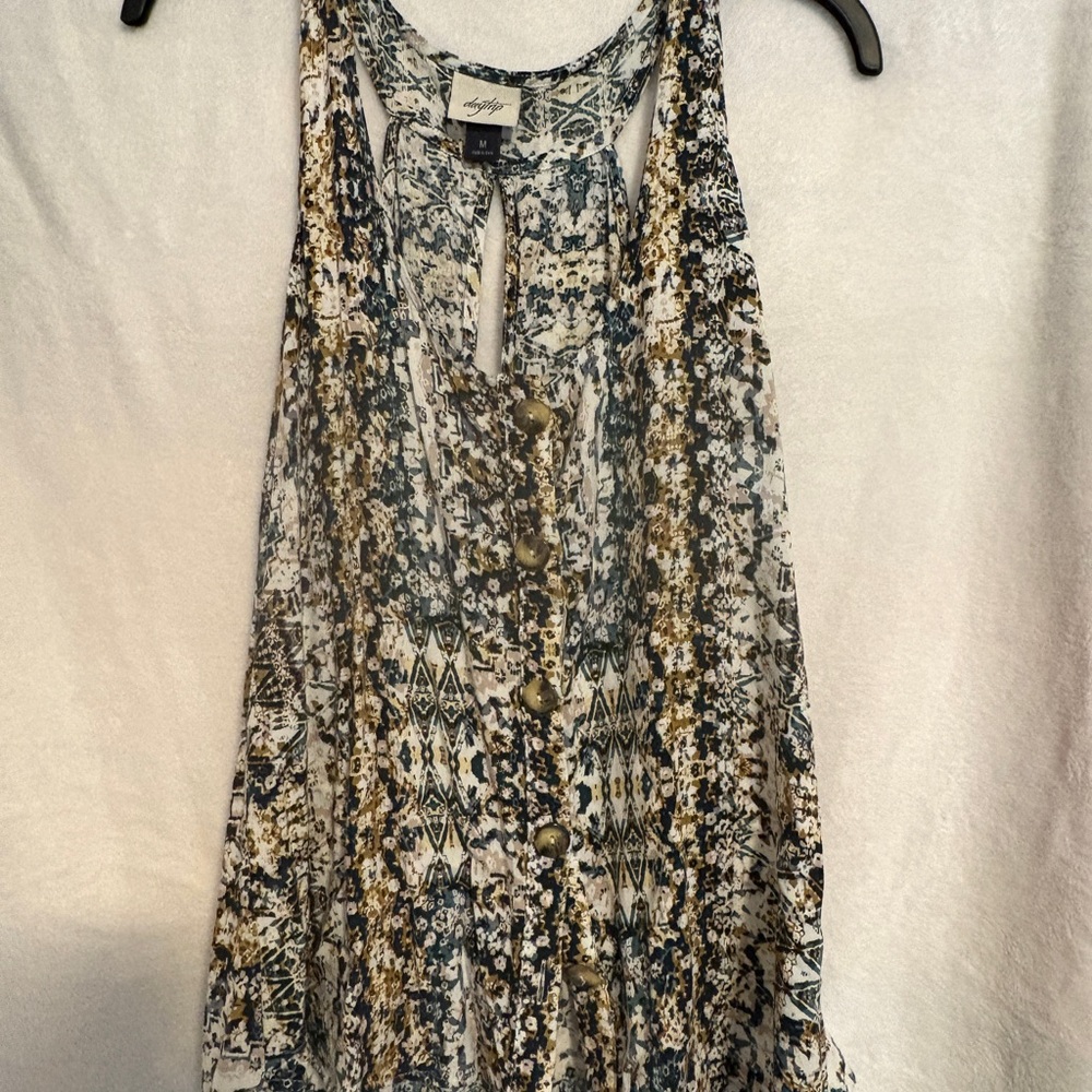Daytrip Boho Sleeveless Top with Button Accents